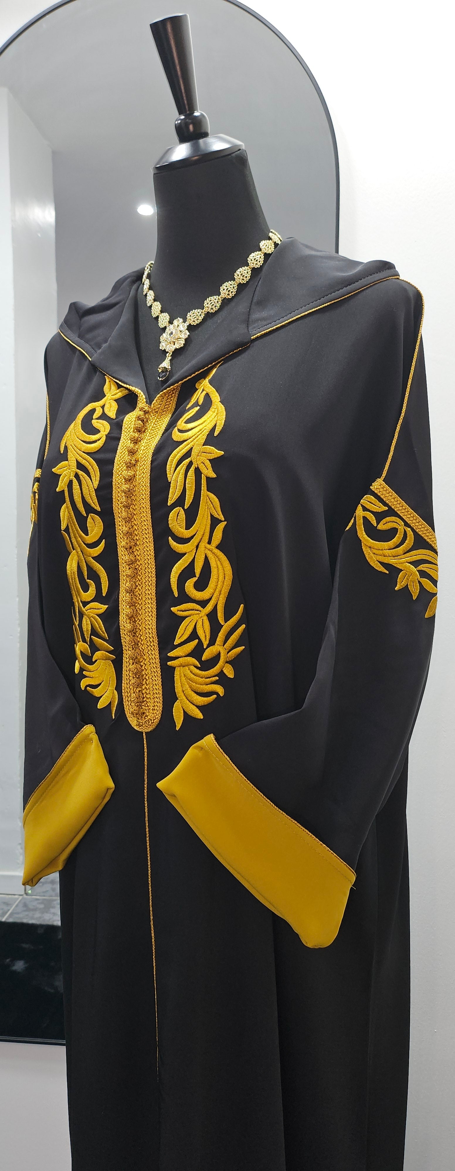 Collection djellaba Shams / Noir doré