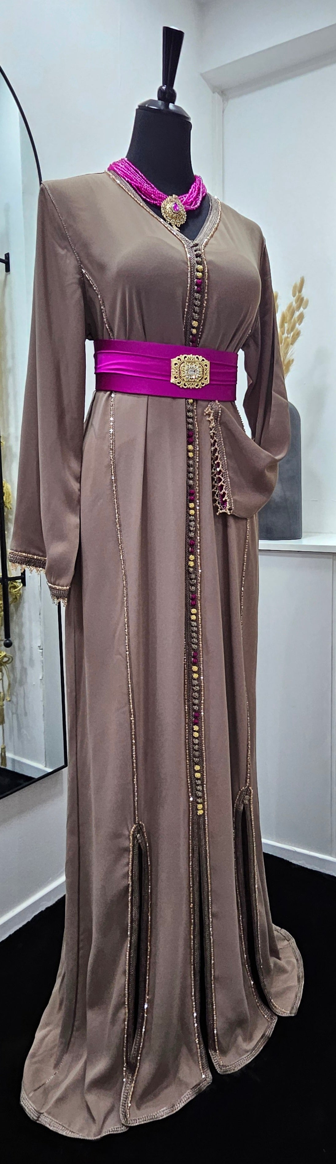Collection Caftan Ghazal / Beige rose indien