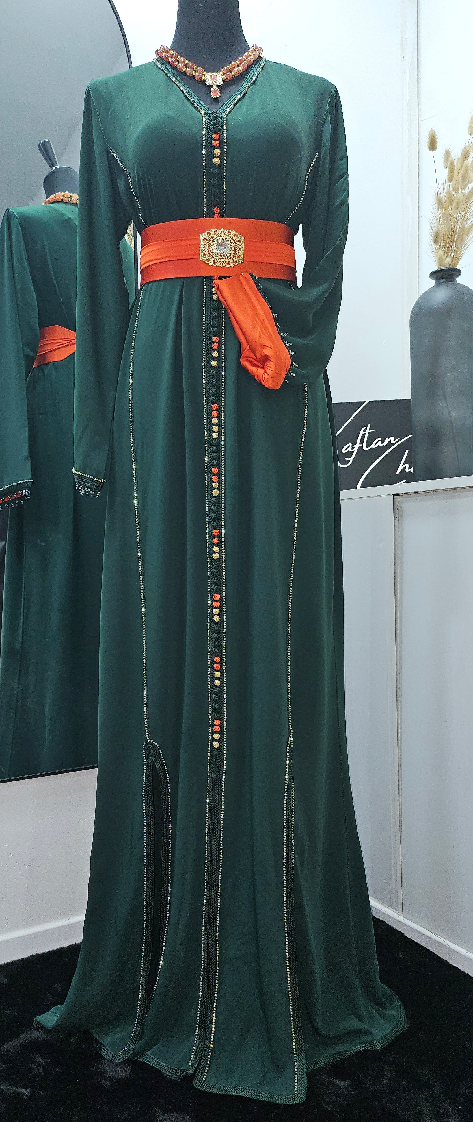 Collection Caftan Ghazal - Vert orange