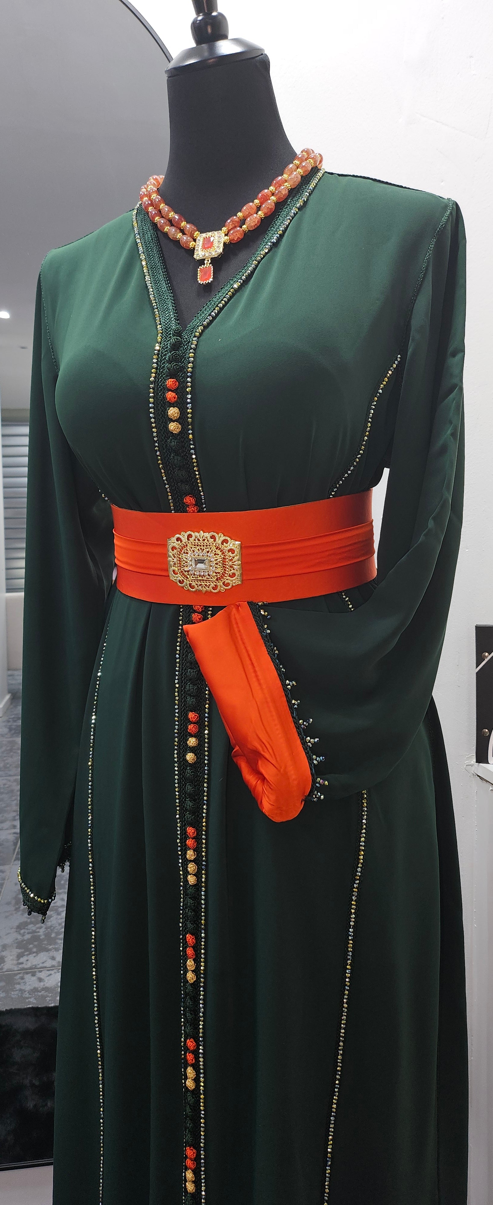 Collection Caftan Ghazal - Vert orange