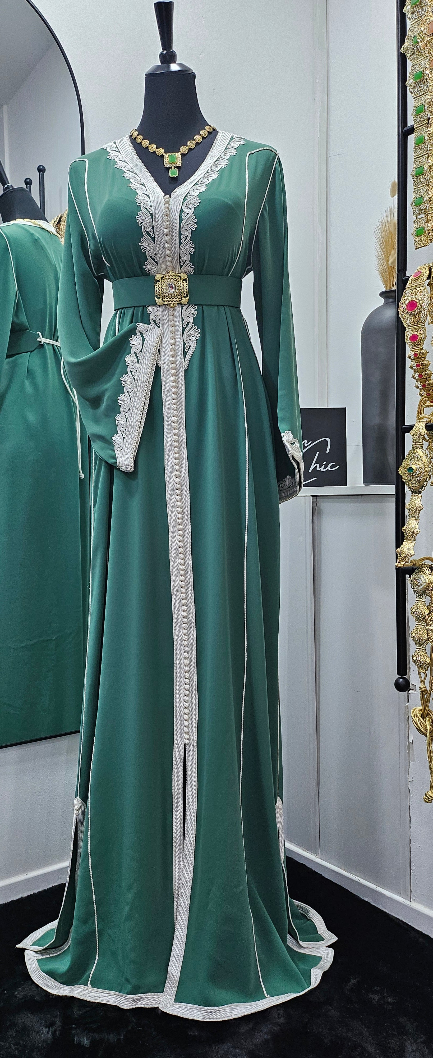 Collection Caftan Maya / vert émeraude
