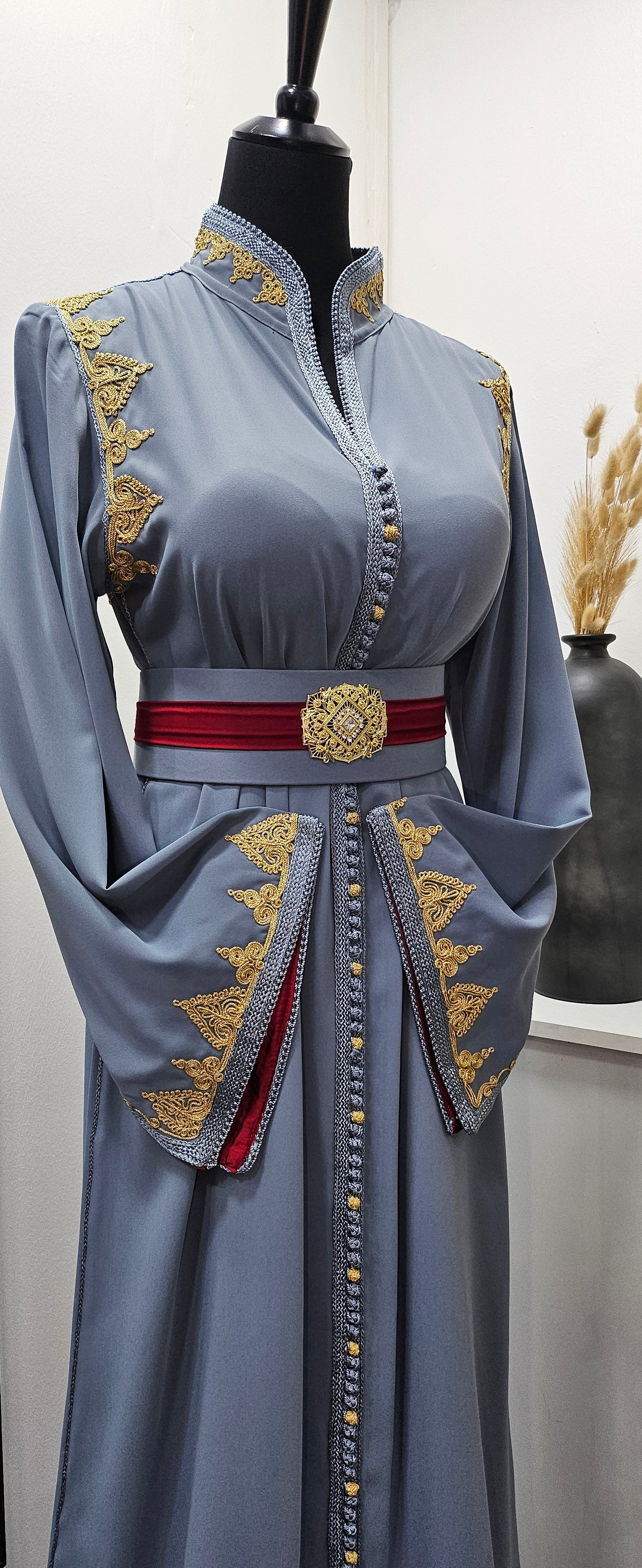 Collection Caftan Hiba / Gris bordeaux