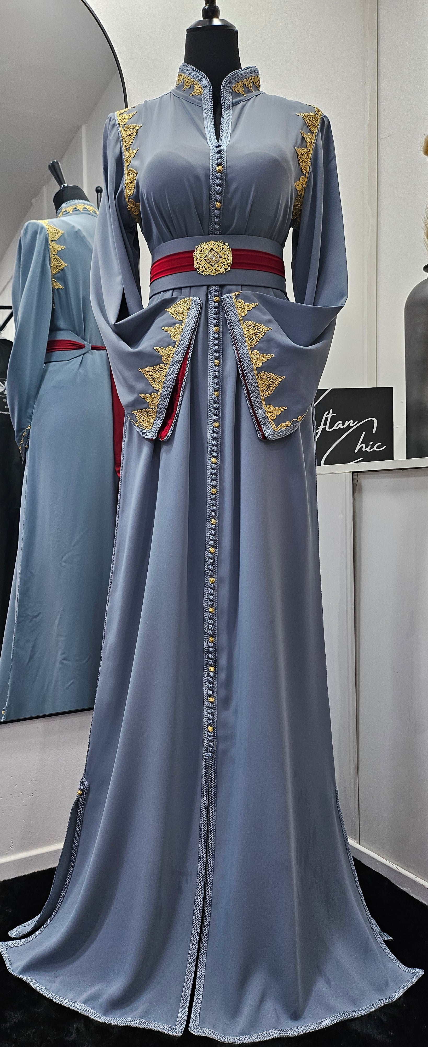 Collection Caftan Hiba / Gris bordeaux